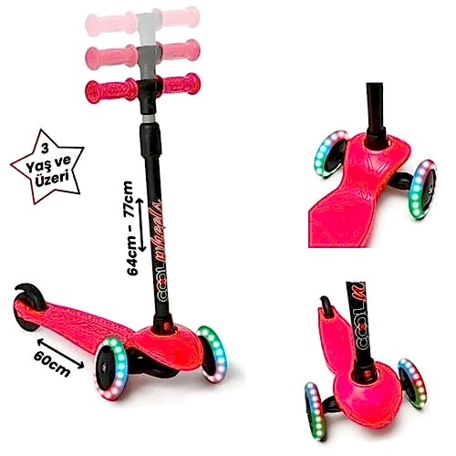 IŞIKLI STAR SCOOTER PEMBE FR59649*8