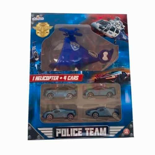 POLİCE TEAM 4 ARABA 1 HELİKOPTER SET LAL 1150 *30