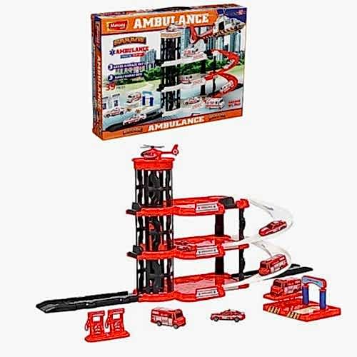 HEROES TOYS ASANSÖRLÜ ÜÇ KATLI AMBULANS GARAJ ERN-2036 *12