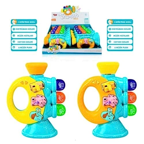 ISIKLI VE MUZIKLI TROMPET BEBEK PIYANOSU 855-38A *48