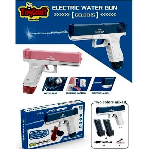 TOYCRAFT ŞARJLI ÇİFT ŞARJÖR OTOM. SU ATAR GLOCK SİLAH 668-56 *48