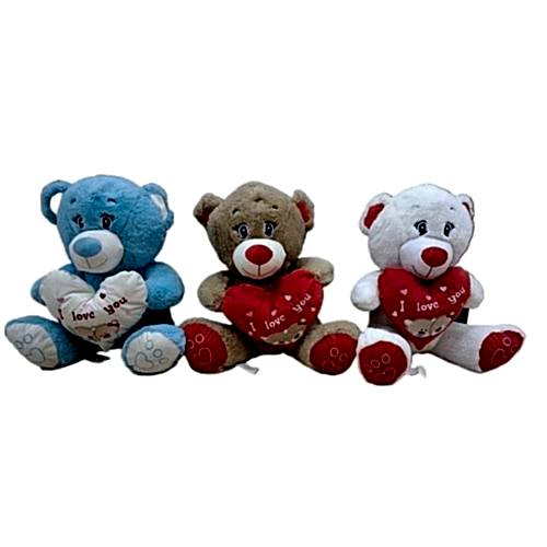 PELUŞ 45 CM KALPLİ KİRPİKLİ AYICIK 04047 *24