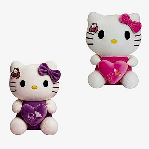 PELUŞ PEMBE MOR KURDALELİ HELLO KTY 35 CM POL-1089 *100